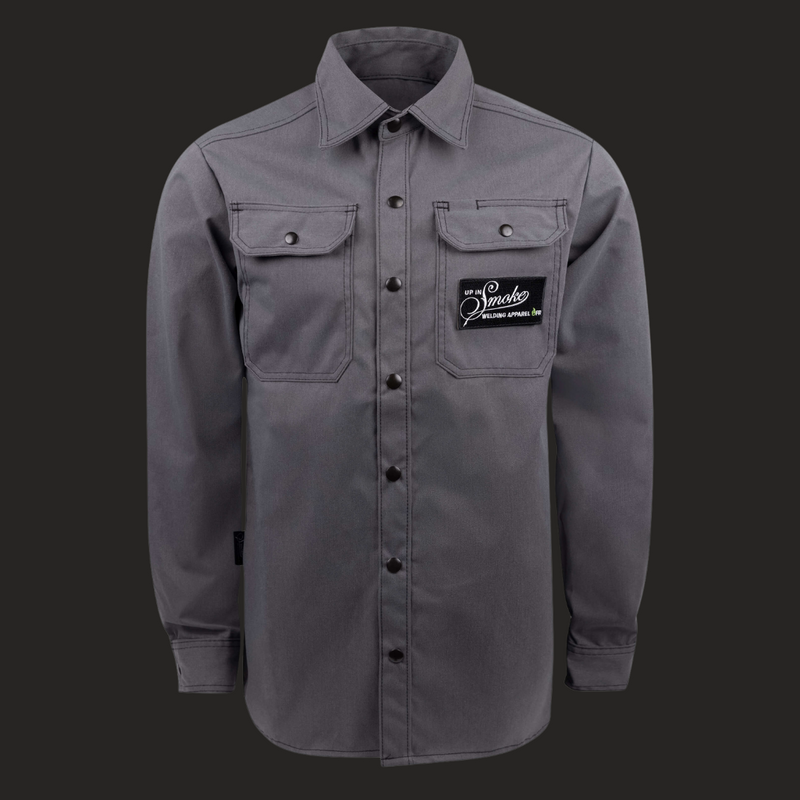 Load image into Gallery viewer, Up In Smoke Welding Apparel | FR Zestos Apex Line Protective Welding Shirt